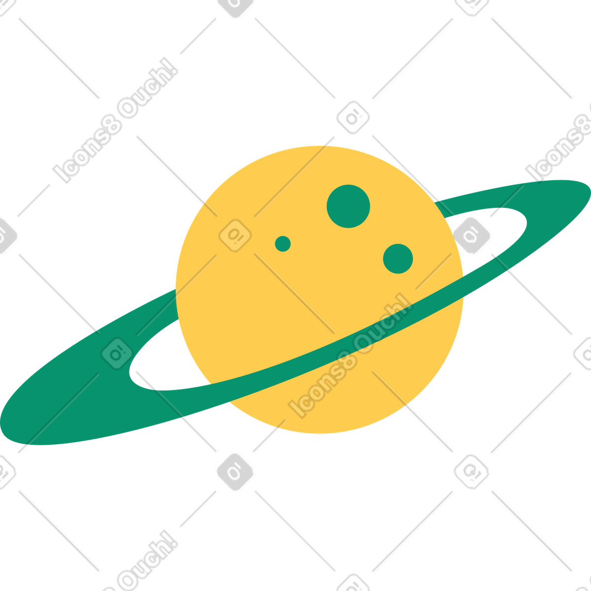 Planet-Illustration im Spot-Stil als Download in PNG, SVG