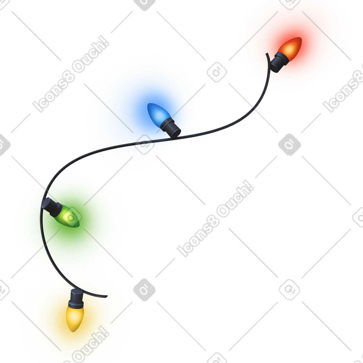 Vertical fairy lights illustration capturing the essence of holiday celebrations in clipart PNG SVG GIF