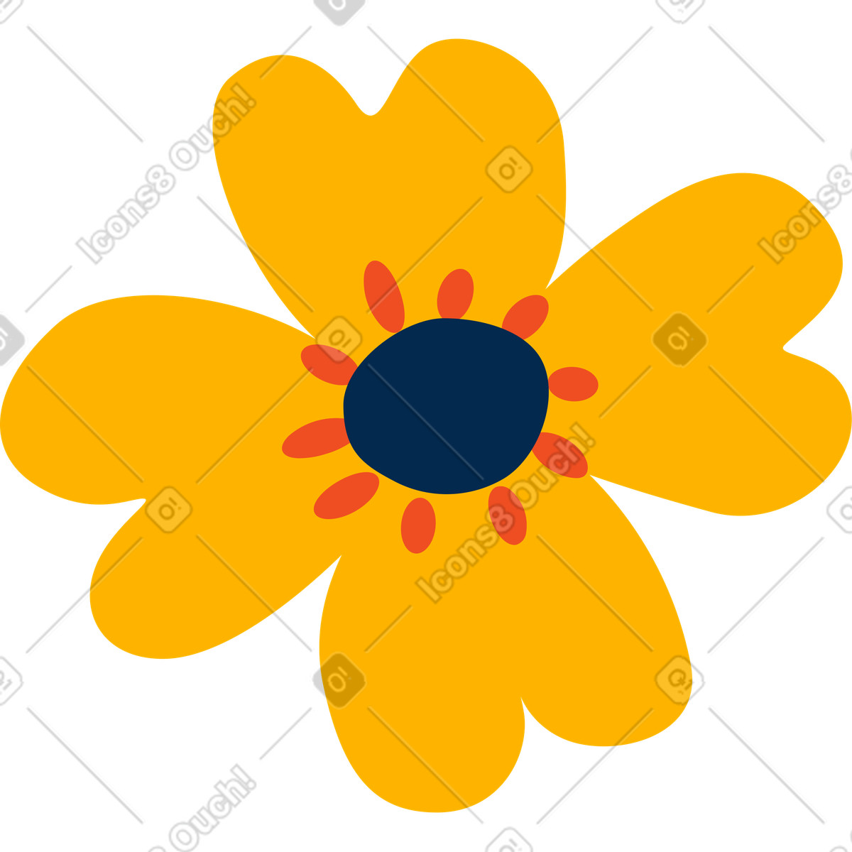Blume-Illustration im Flame-Stil als Download in PNG, SVG