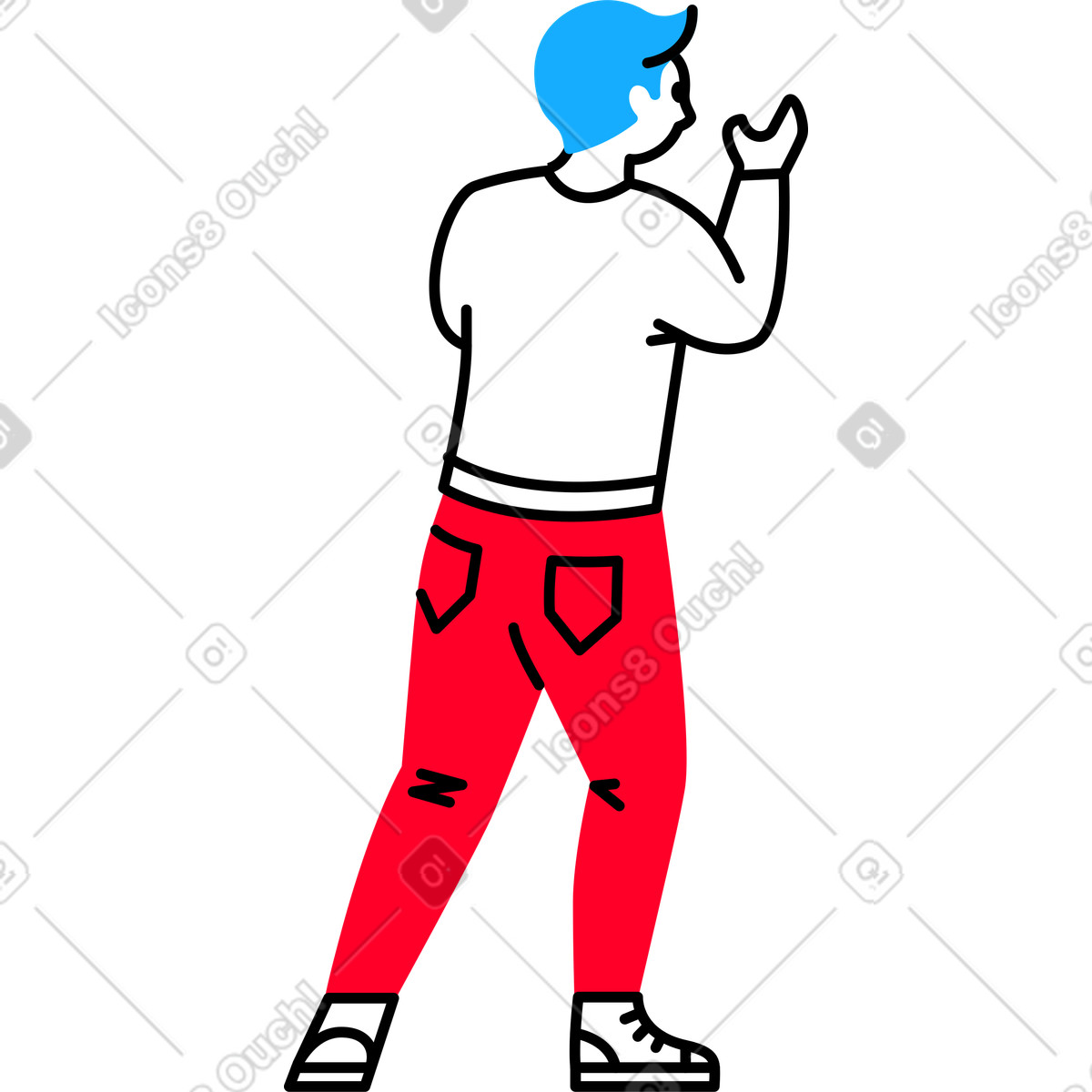 Man standing back illustration in Transistor style download in PNG, SVG