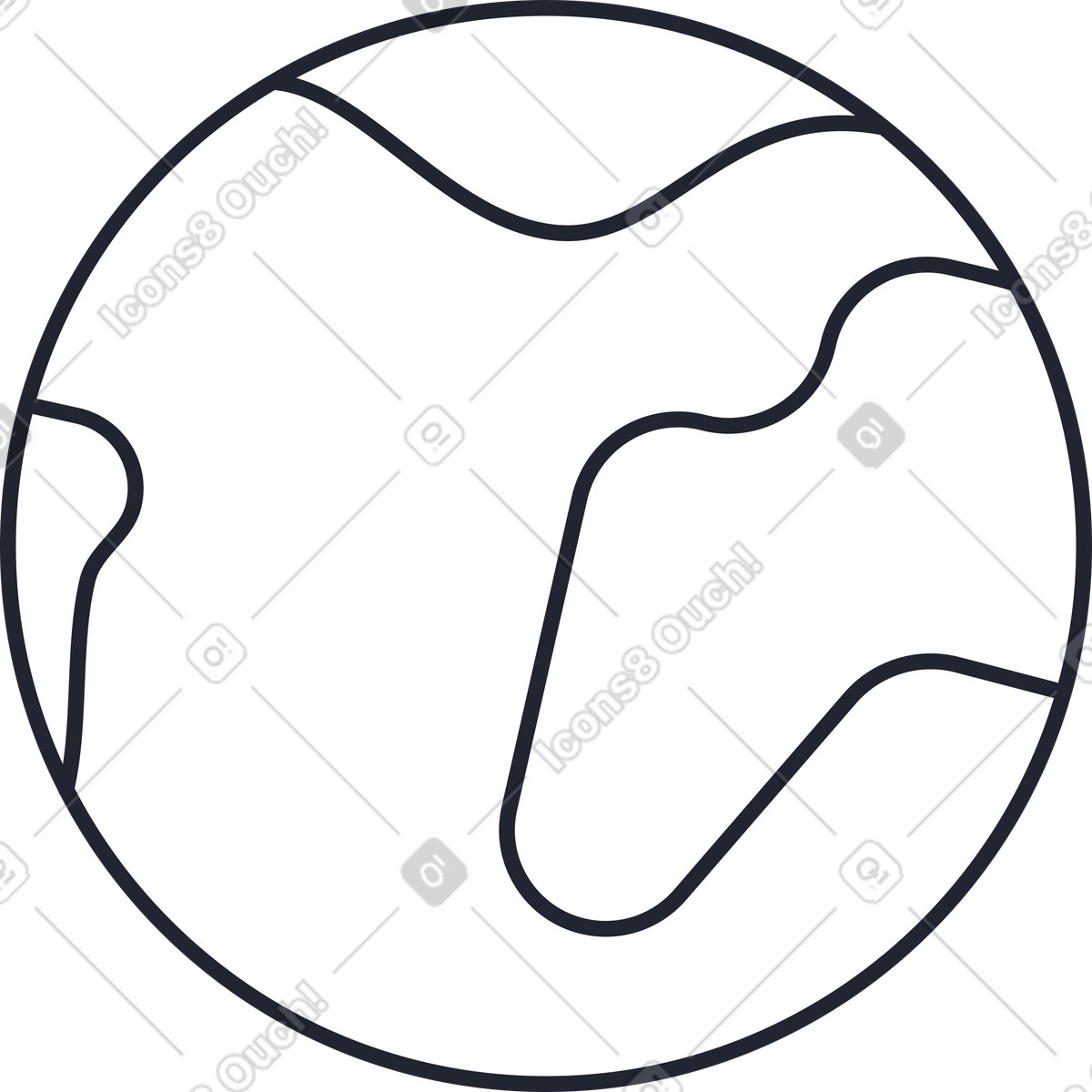 Line art earth globe illustration clipart in monochrome vector drawing style