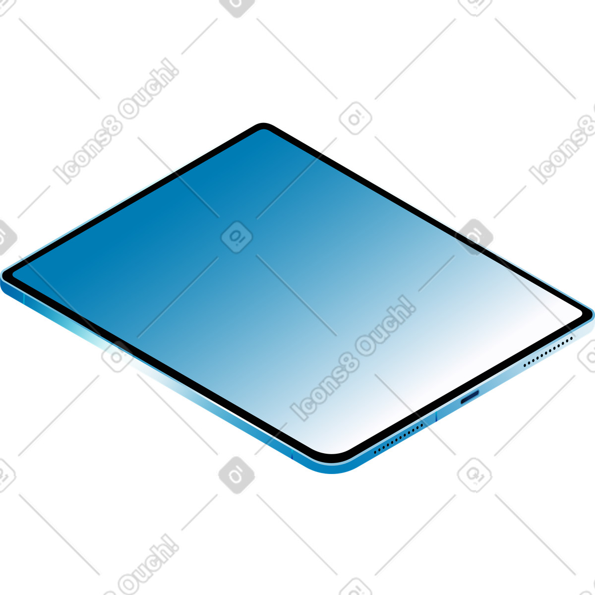 Ilustración Realistic isormetric tablet en estilo Glare a descargar en PNG y SVG