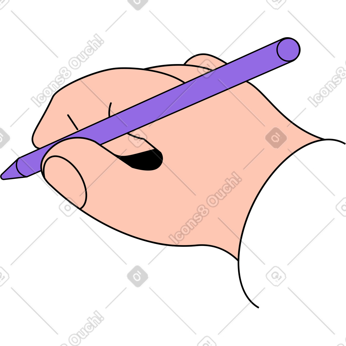 Ilustración Mano con bolígrafo en estilo Project a descargar en PNG y SVG