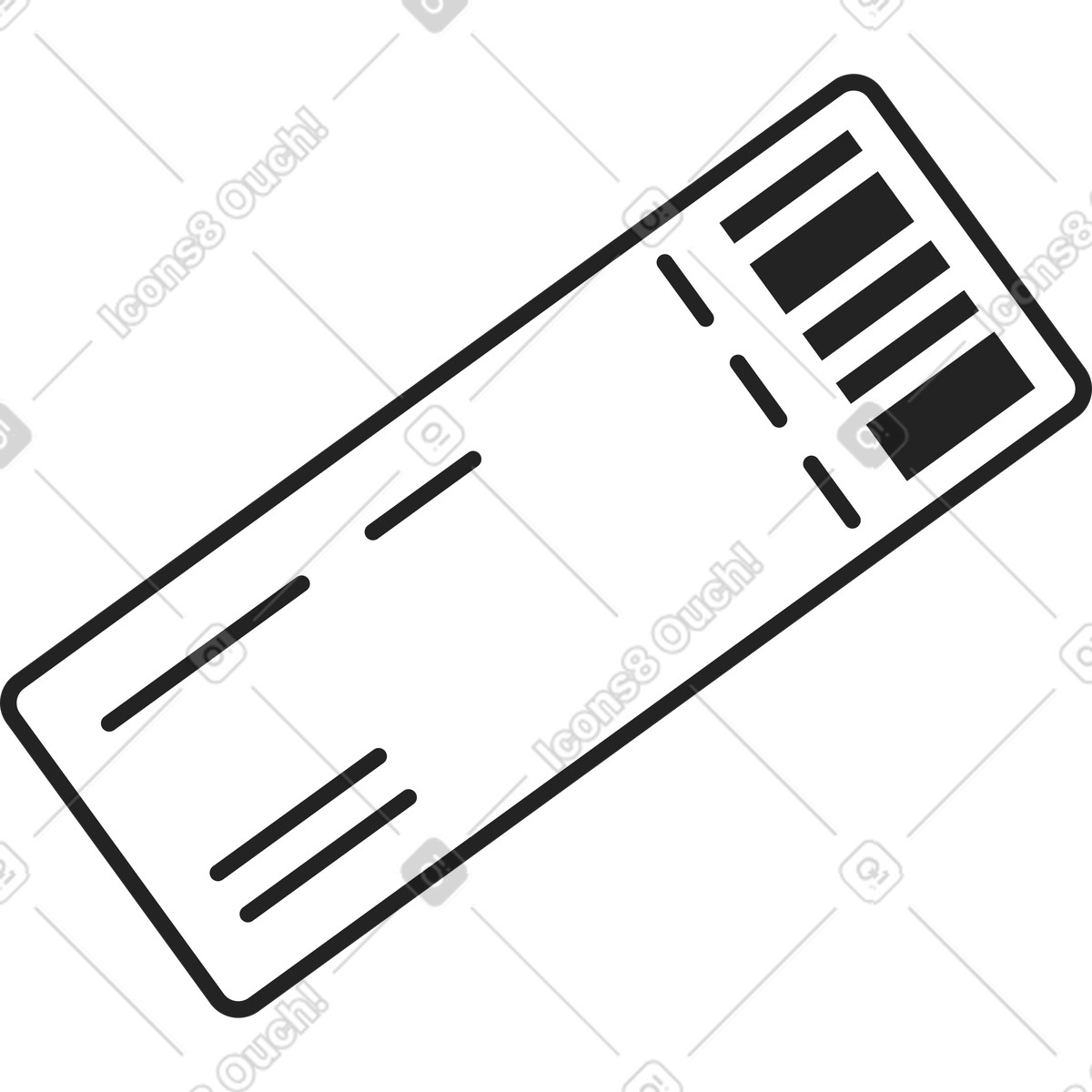 Ticket illustration in Sammy Line style download in PNG, SVG