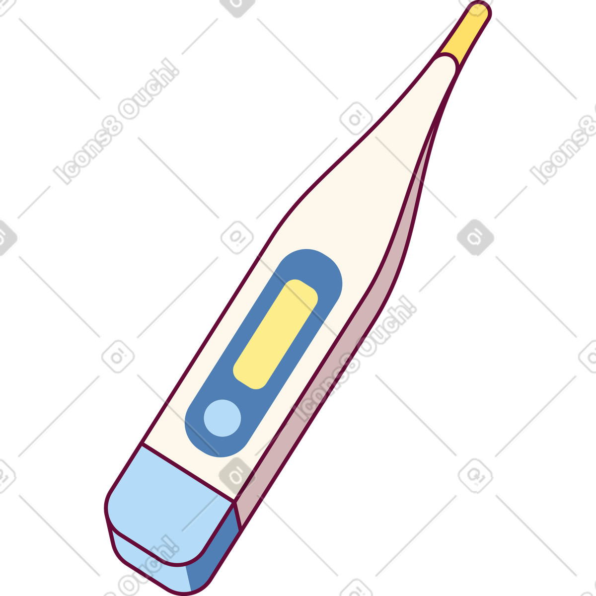 Electronic doctor thermometer illustration in PNG, SVG