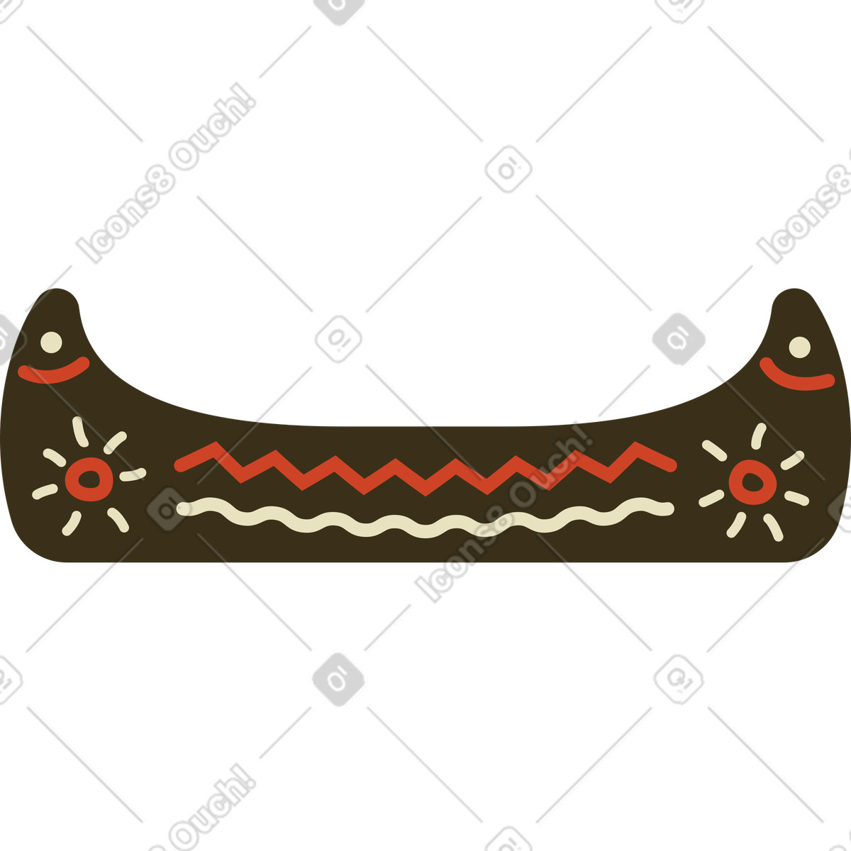 Ilustración Canoe boat en estilo Arabica a descargar en PNG y SVG