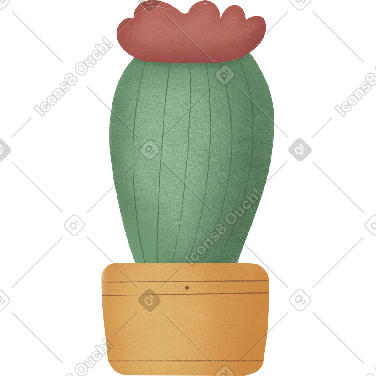 Cactus illustration in Woolly style download in PNG, SVG