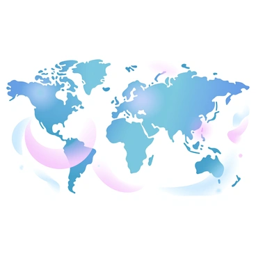 A world map is filled with vibrant colors representing different countries and regions. Swirling lines in various shades intertwine across the map, illustrating global wind patterns in dynamic movements. The lines flow smoothly, creating a sense of motion across the continents and oceans. Additional details include small icons representing weather phenomena, such as clouds and arrows indicating the direction of winds, scattered across the map. The overall composition conveys a lively and interconnected Earth, showcasing the relationship between geography and atmospheric conditions.