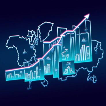 An infographic-style illustration depicting the increase of light pollution over the years in various cities. The image features a map with prominent city outlines such as "New York", "Los Angeles", "Tokyo", and "London". Each city is highlighted with a glowing effect to represent the level of light pollution. Graphs and charts are integrated into the design, showing lines and bars that rise over time, symbolizing the progression of light pollution statistics. Additionally, small icons such as streetlights, skyscrapers, and stars are included to enhance the visual narrative. The background is a dark gradient, emphasizing the contrast between the glowing cities and the starry night sky.