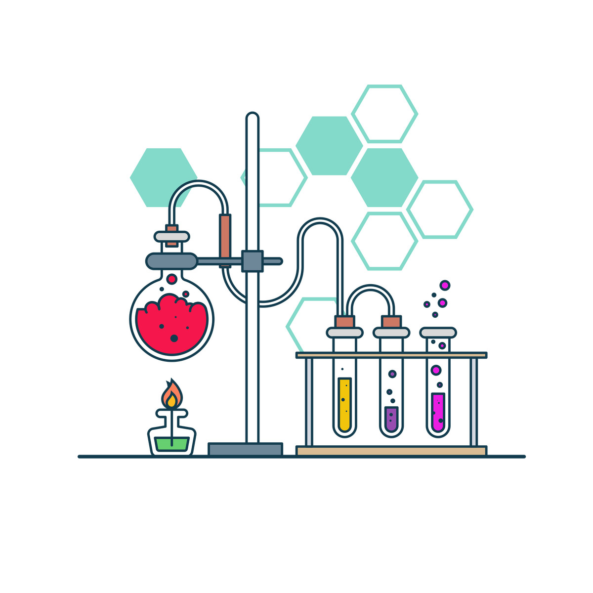 Chemistry lab illustration in Gummy style download in PNG, SVG