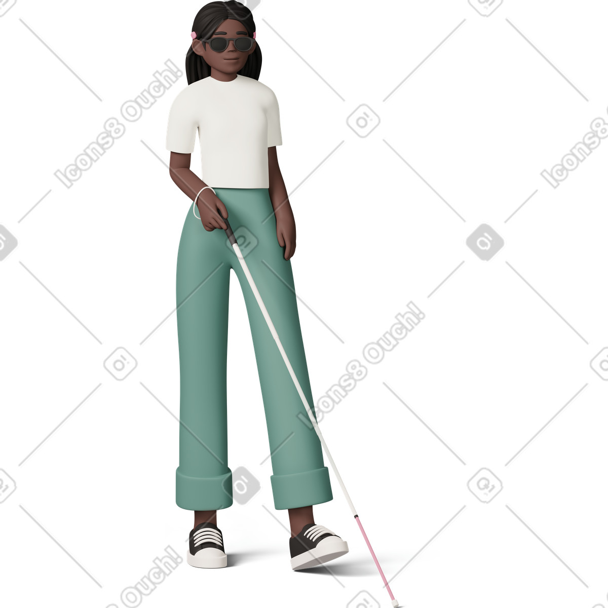 Иллюстрация Blind girl walking в стиле 3D Casual life — скачать в форматах PNG, SVG