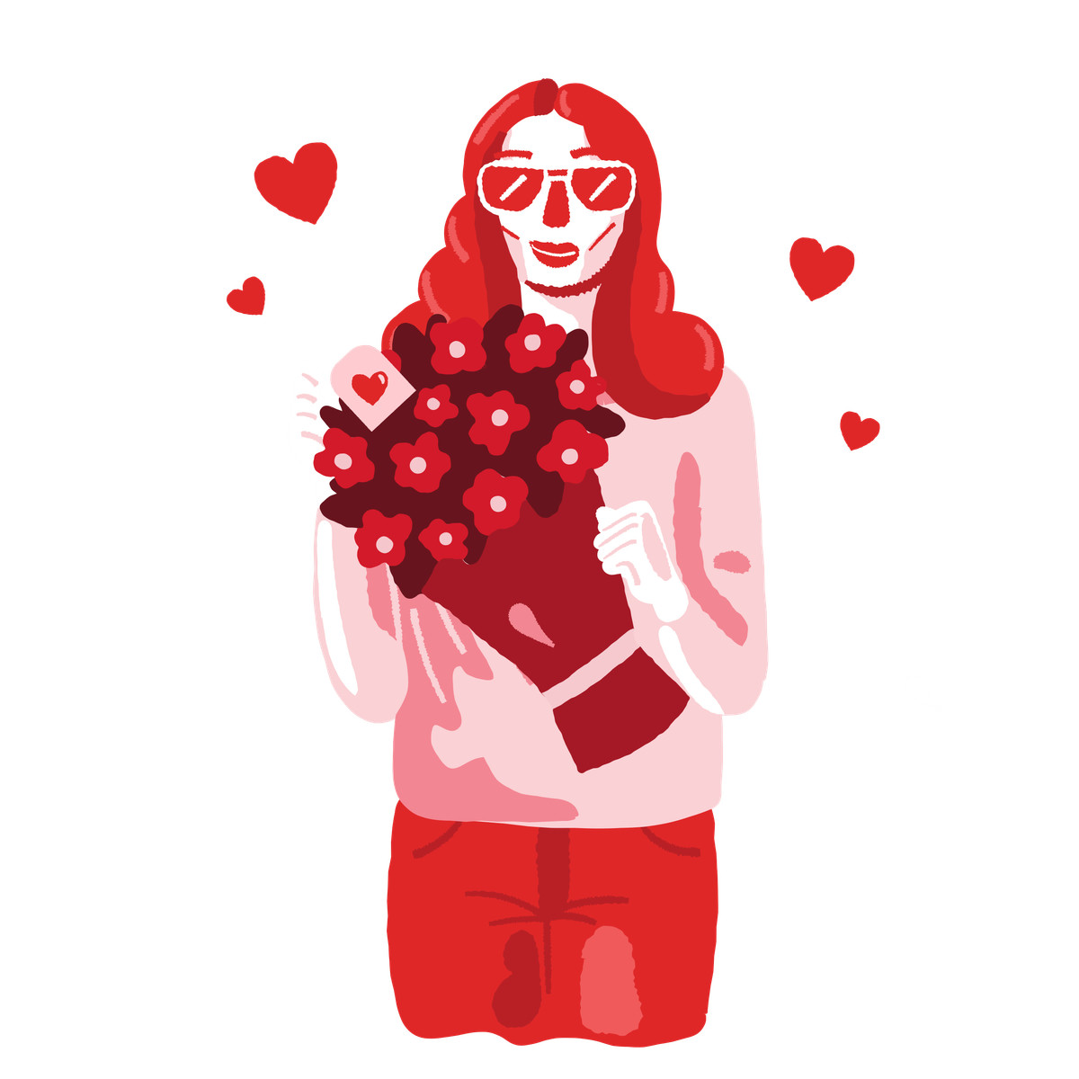 Flowers from admirer-Illustration im Cherry-Stil als Download in PNG, SVG