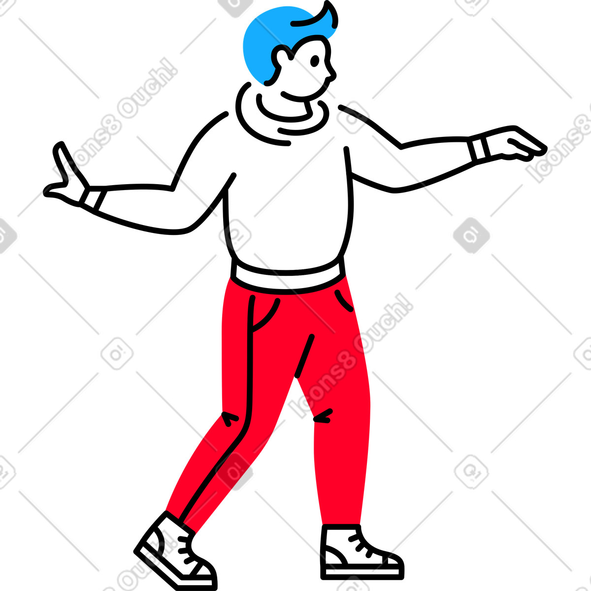 下载 Transistor 风格的 男子 插画，支持 PNG、SVG 格式