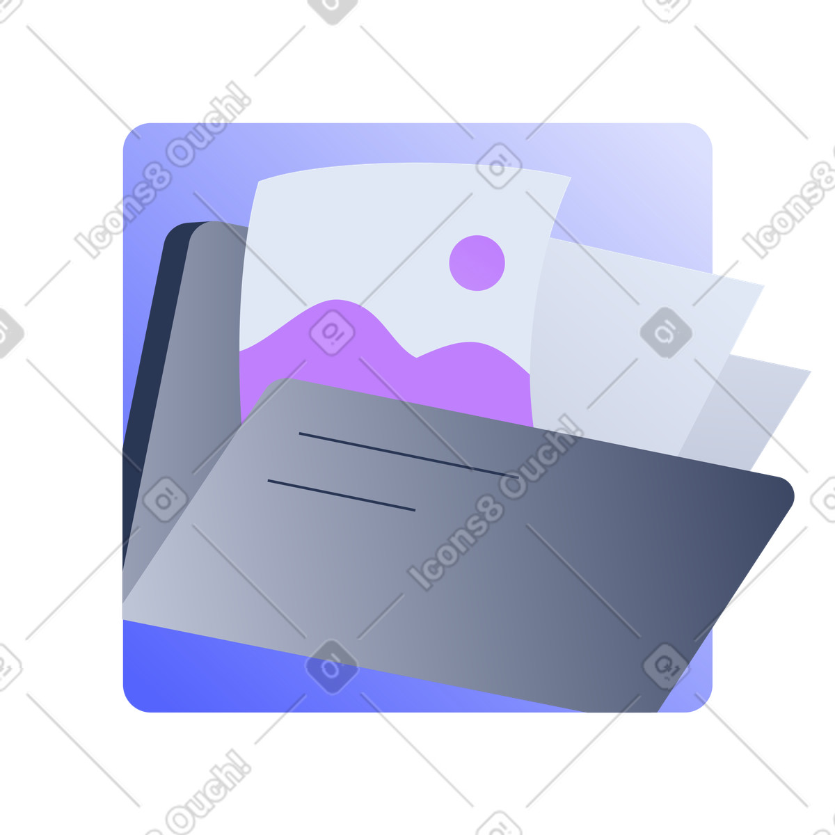File Folder Icon, Document Storage, Business Organization illustration in Lucent style download in PNG, SVG