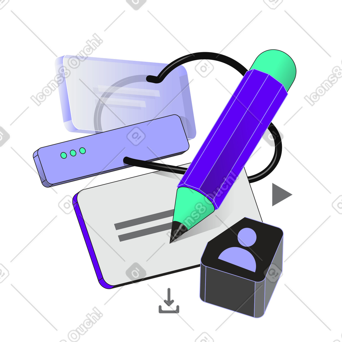 Webdesign und benutzererfahrung-Illustration im Incut-Stil als Download in PNG, SVG