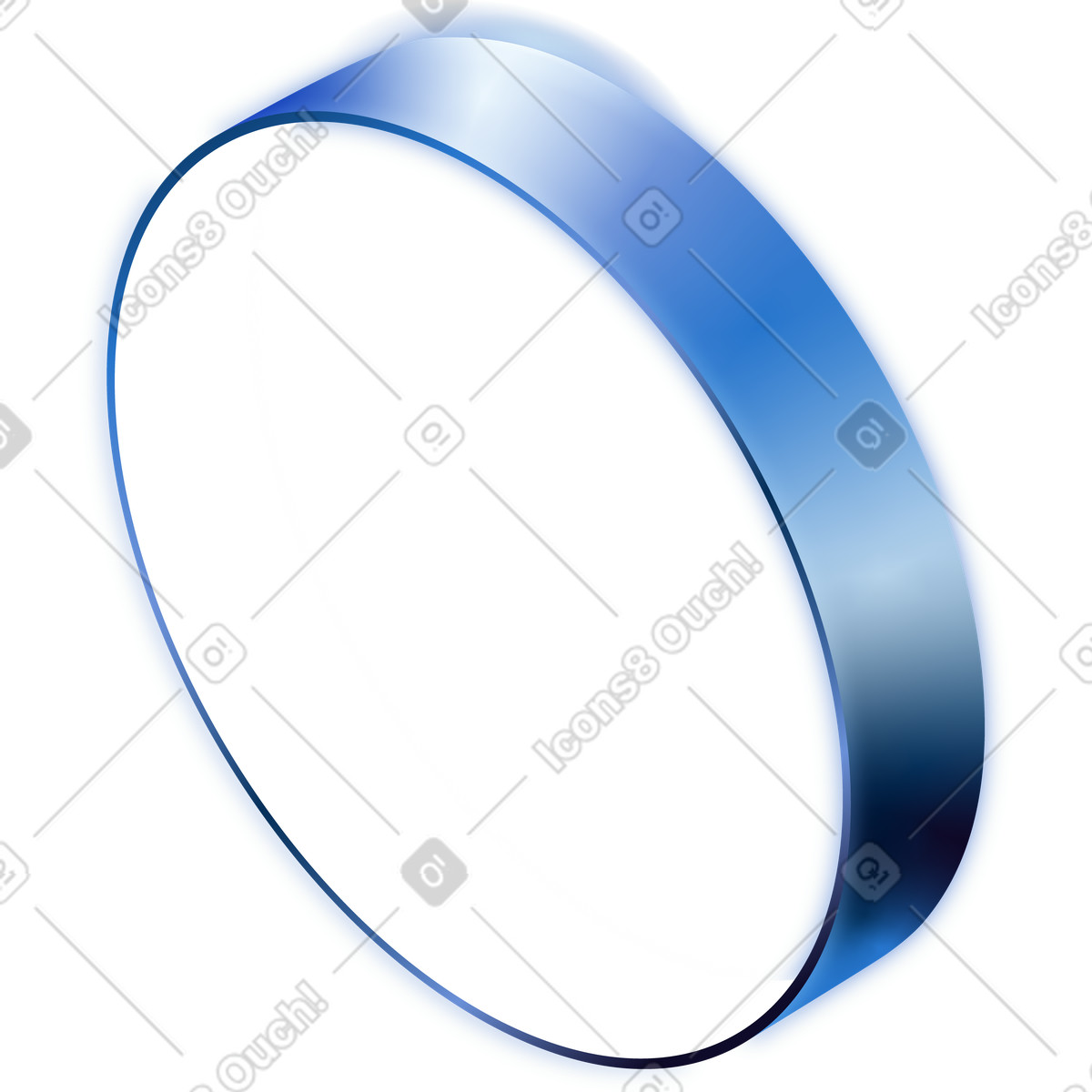 Ring shiny blue band for wedding or engagement jewelry design illustration in Dimension style download in PNG, SVG