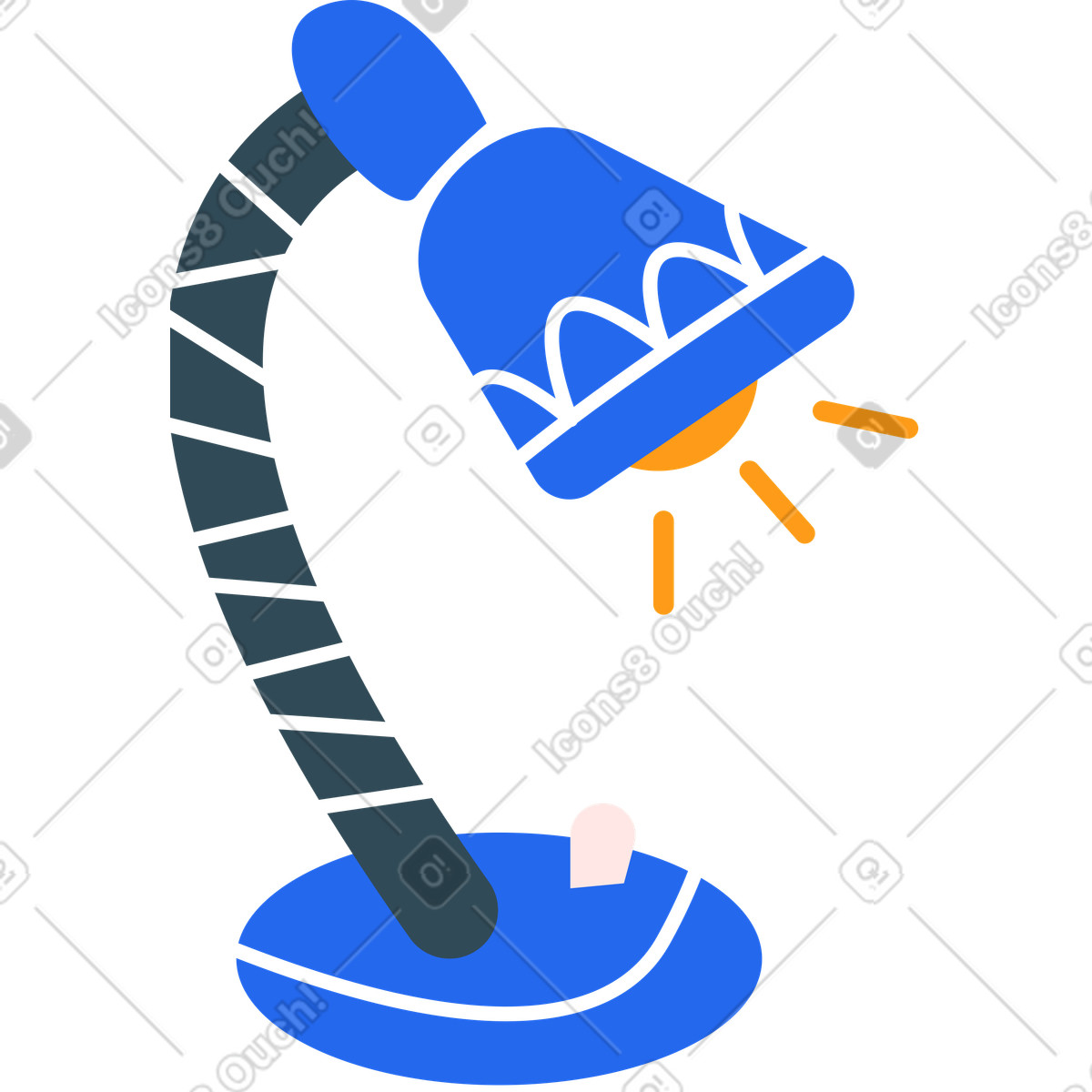 Table lamp animated illustration in Kingdom style download in GIF, Lottie (JSON), AE
