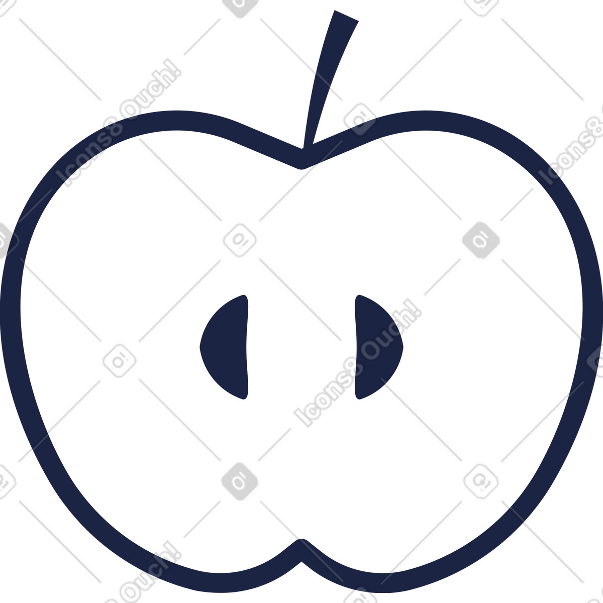 Illustration Pomme dans le style Urban Line à télécharger aux formats PNG, SVG