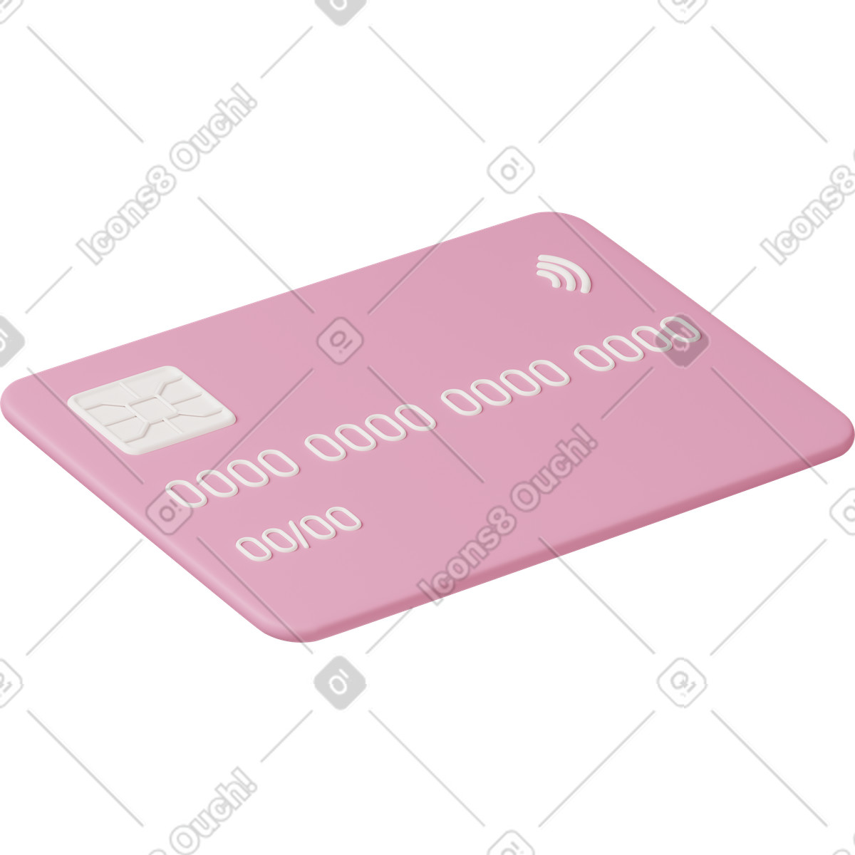 3D Casual life 스타일의 Pink credit card 일러스트레이션 PNG, SVG 다운로드