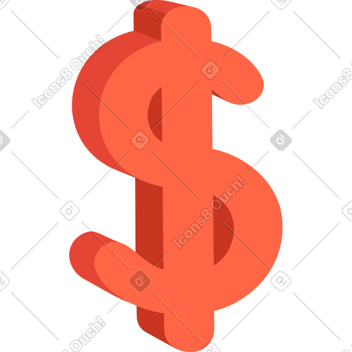 Dollar sign illustration in Social style download in PNG, SVG