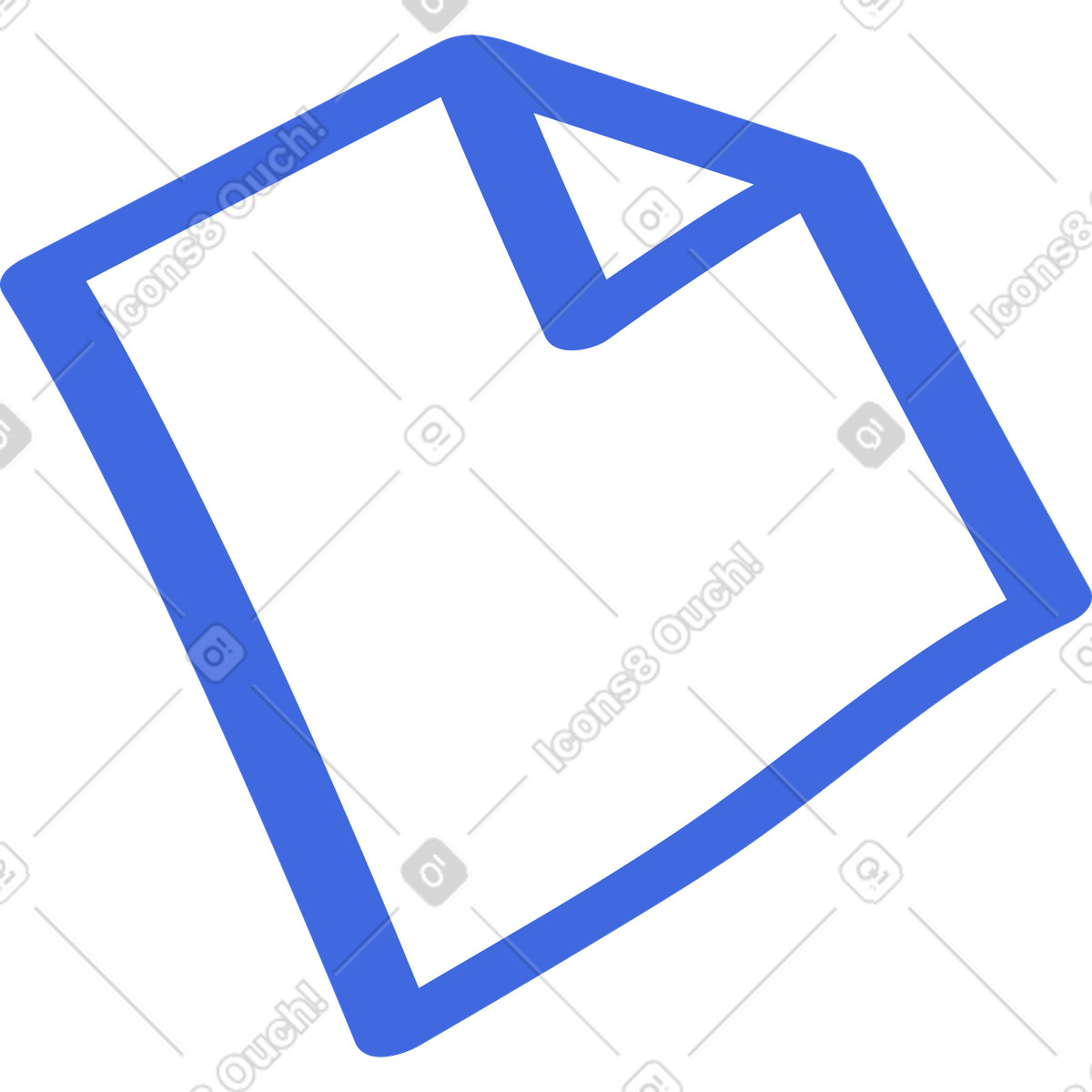 Ilustração de File document outline minimal blue line icon for interface em no estilo Ballpoint Pen para baixar em PNG, SVG