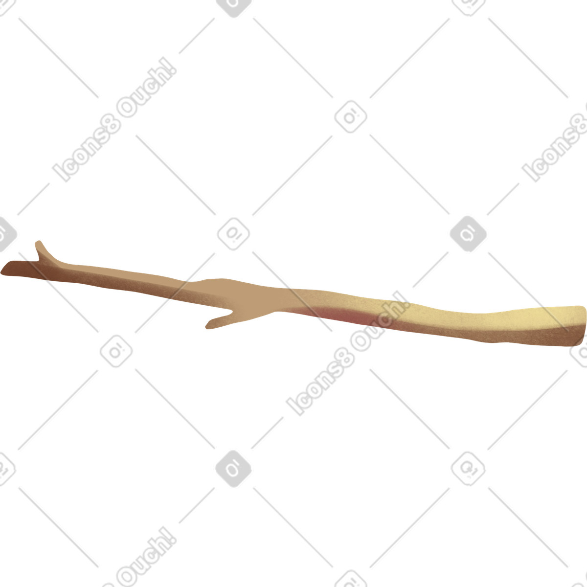 Brown branch illustration in Shine style download in PNG, SVG