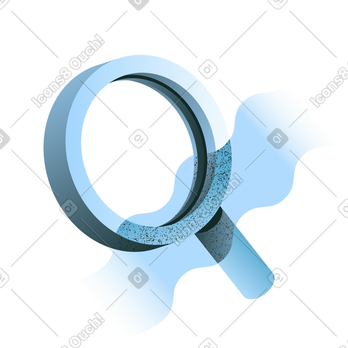 Magnifying glass with handle for search function and data lookup illustration in Concept style download in PNG, SVG