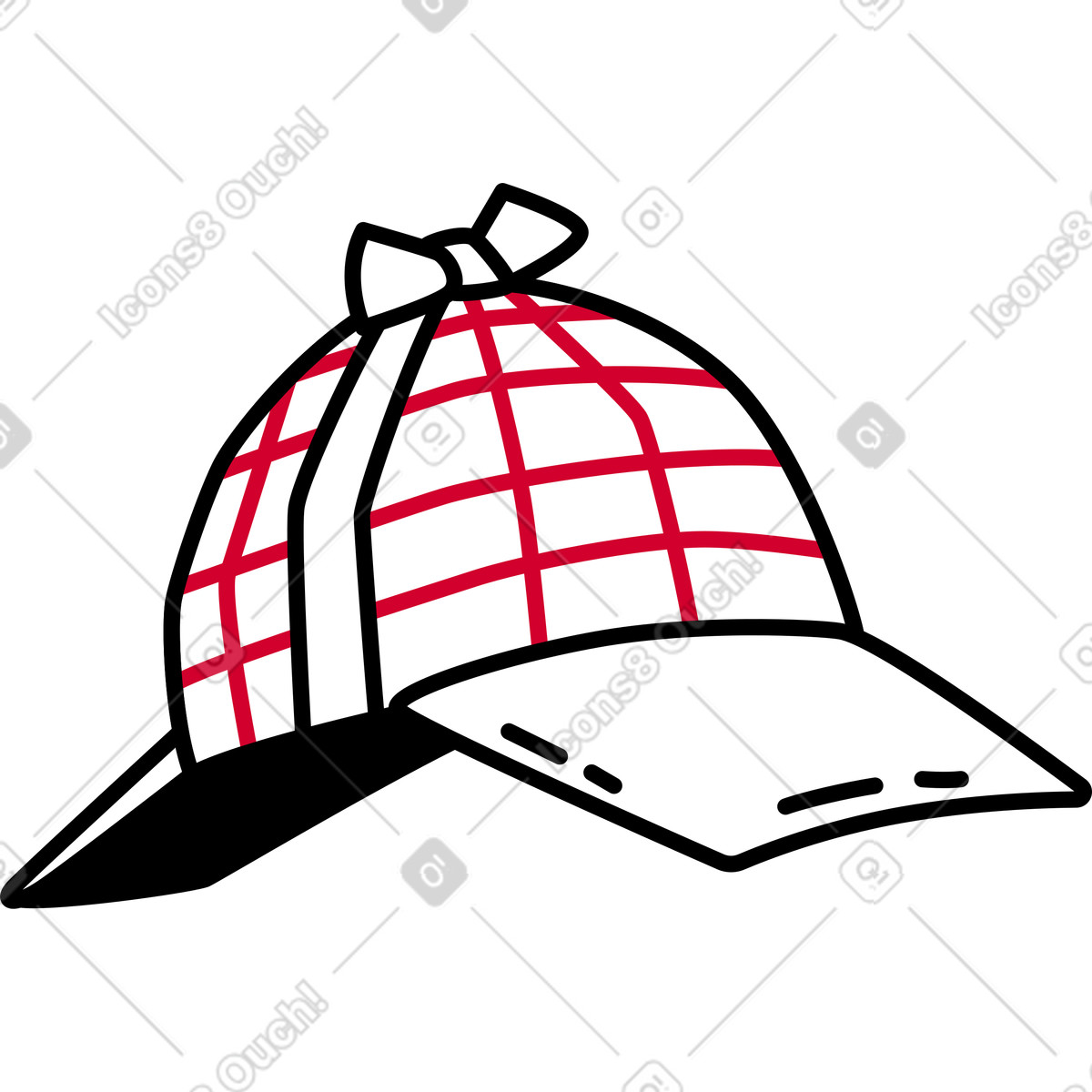 Ilustración Sombrero de detective en estilo Ruby a descargar en PNG y SVG
