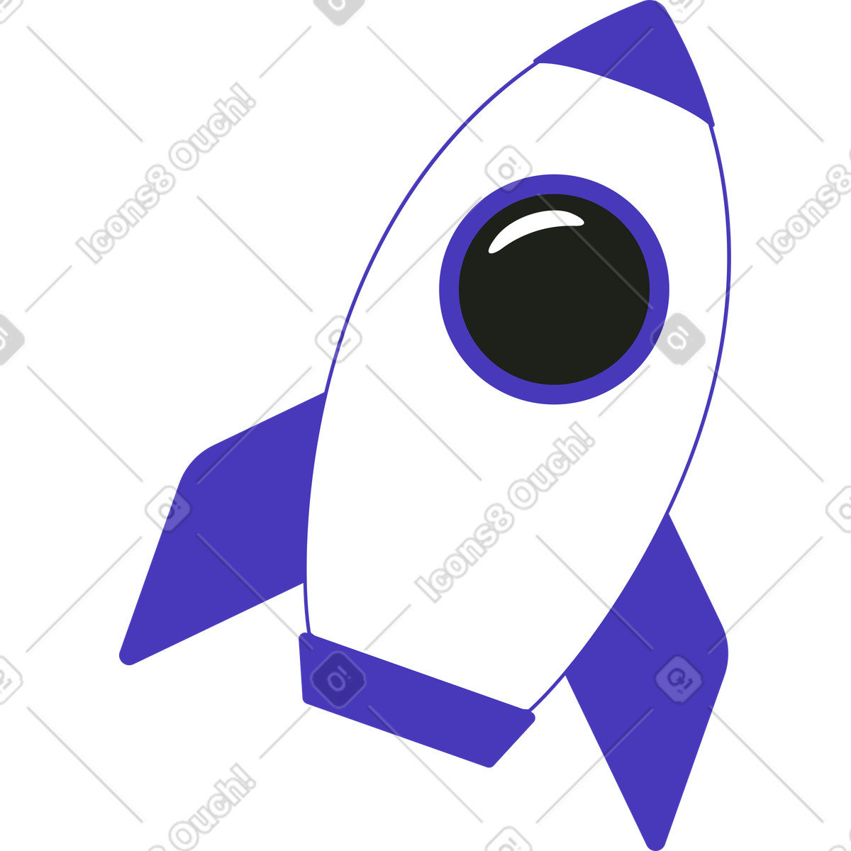 Blueberry 스타일의 로켓 일러스트레이션 PNG, SVG 다운로드