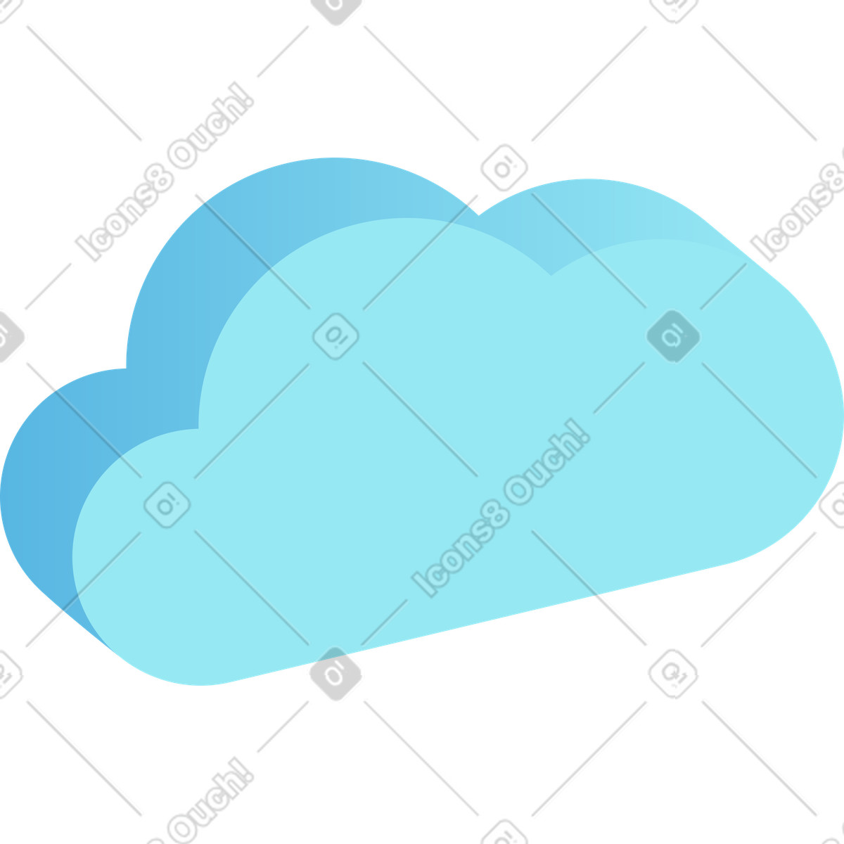 Florid 스타일의 Cloud perspective 일러스트레이션 PNG, SVG 다운로드
