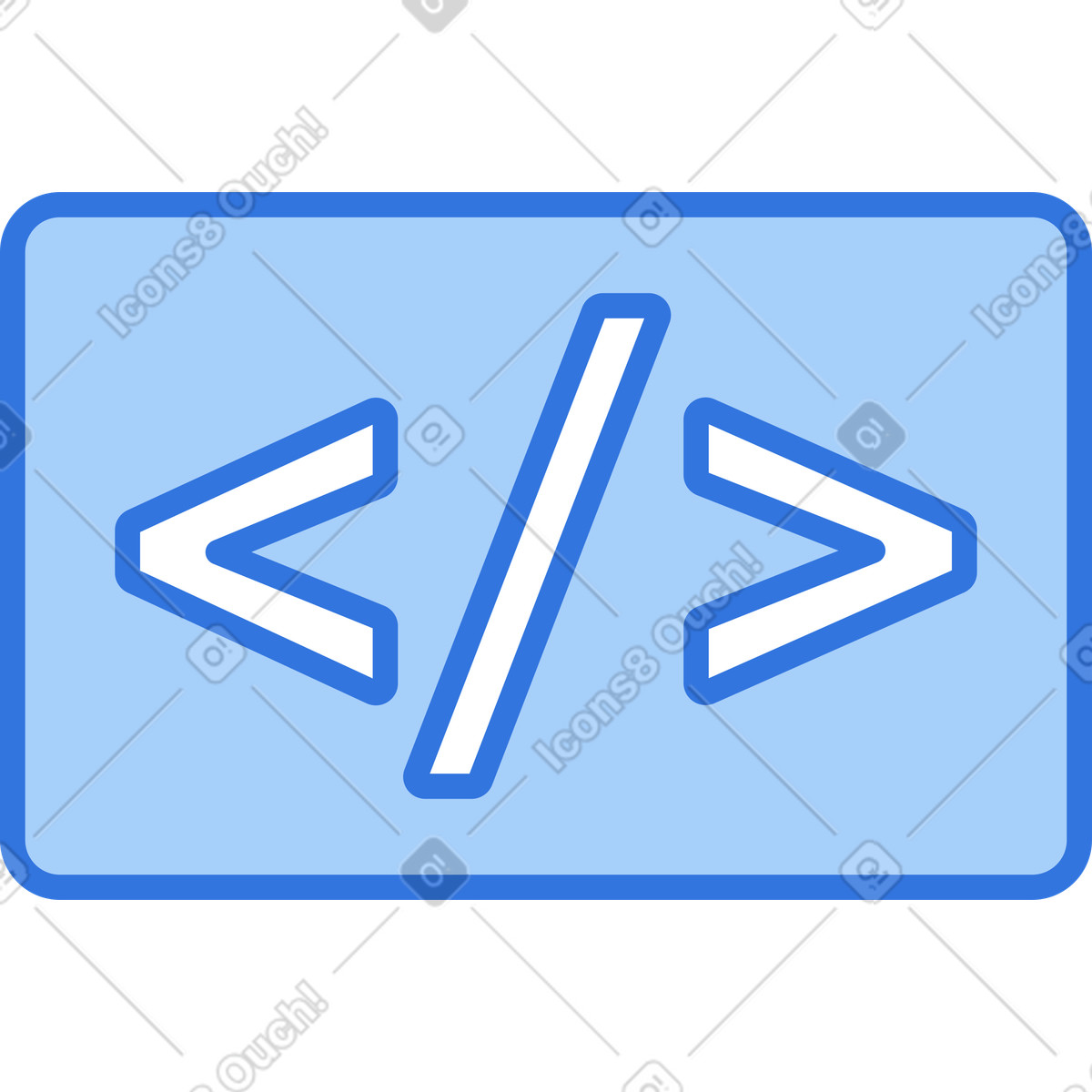 Code icon illustration in Sky style download in PNG, SVG