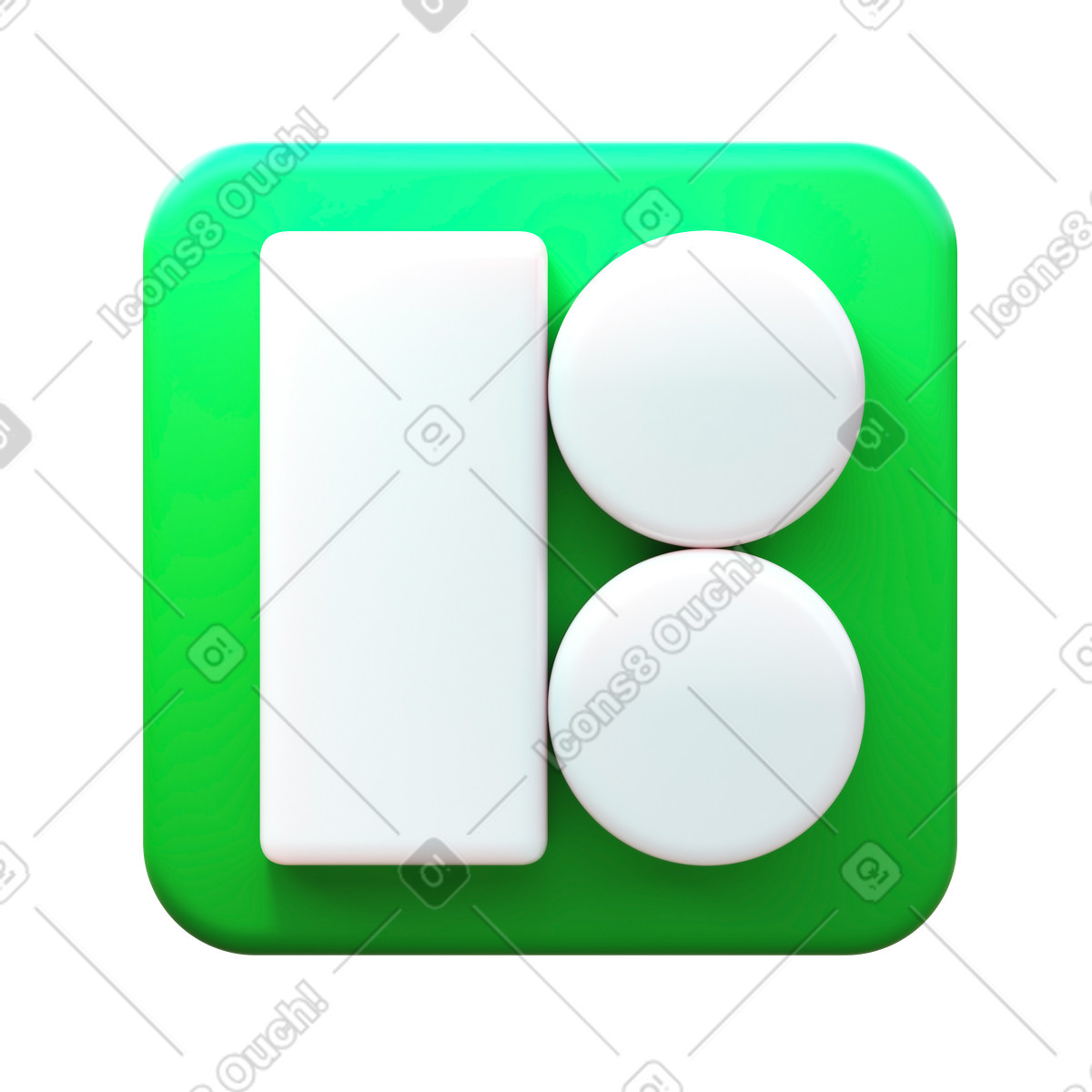 Иллюстрация Icons8 зеленый квадратный логотип вид спереди в PNG и SVG