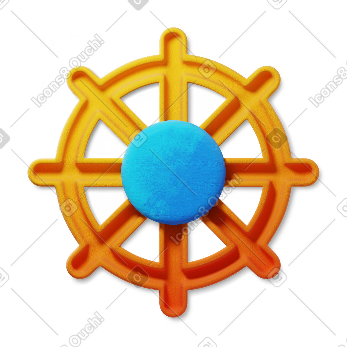Ilustração de Navigation wheel symbolizing leadership direction and guidance at sea em no estilo 3D Microsoft Fluent illustration para baixar em PNG, SVG
