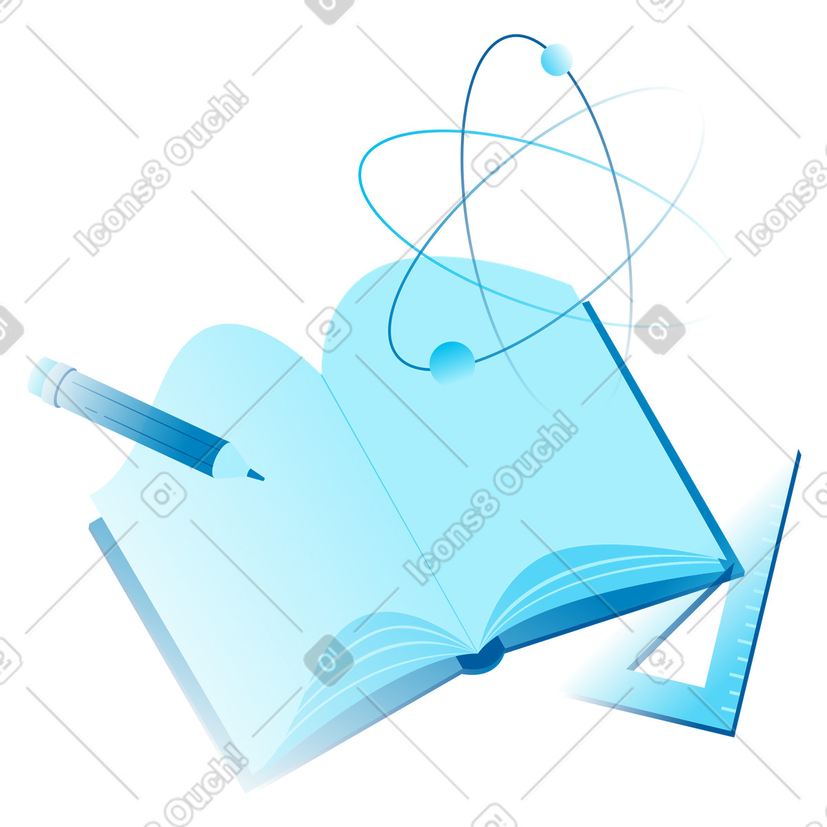 Science and math exploration through study tools illustration in Icy style download in PNG, SVG