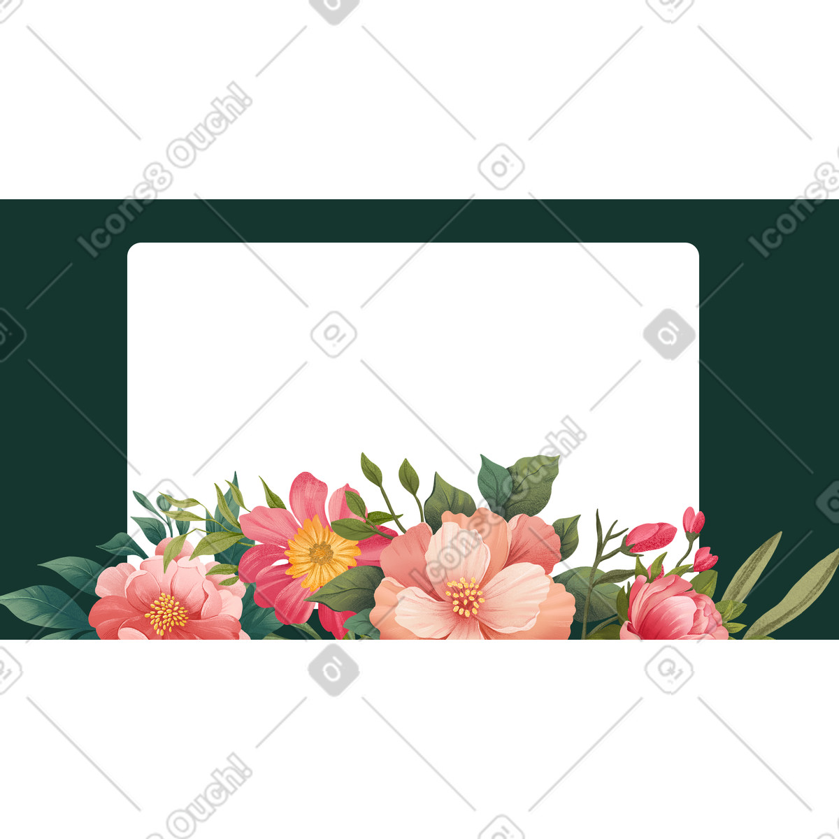 下载 Floral 风格的 Bouquet of pink blossoms with copy area, Spring invitation background 插画，支持 PNG、SVG 格式