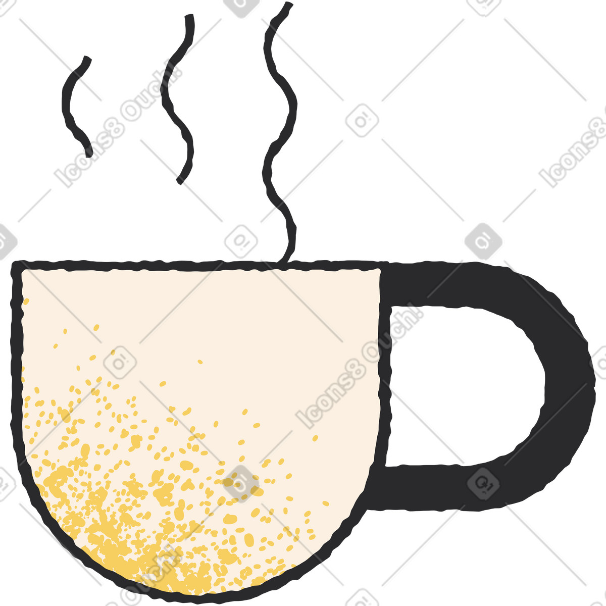 Teetasse-Illustration im Pablo-Stil als Download in PNG, SVG