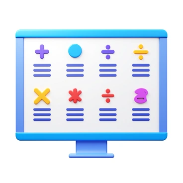 An educational chart displaying various common math symbols. The chart includes symbols such as "addition" represented by "+", "subtraction" represented by "-", "multiplication" represented by "×", and "division" represented by "÷". Each symbol is accompanied by a brief description of its meaning. The layout is organized clearly, with each symbol in a distinct section, making it easy to read and understand. The colors used for the symbols and text are vibrant for enhanced visibility and engagement. The overall design is clean and informative.