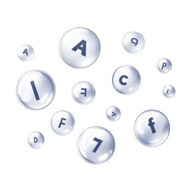 A multitude of bubbles floating gently in the air. Each bubble contains a distinct grade letter, such as "A," "B," "C," "D," and "F," clearly visible within. The bubbles are varied in size, creating a sense of depth and dimension. Some bubbles are clustered together while others drift alone, reflecting the light in a way that enhances their transparent appearance. The background is a simple, unobtrusive setting that allows the bubbles to stand out prominently.