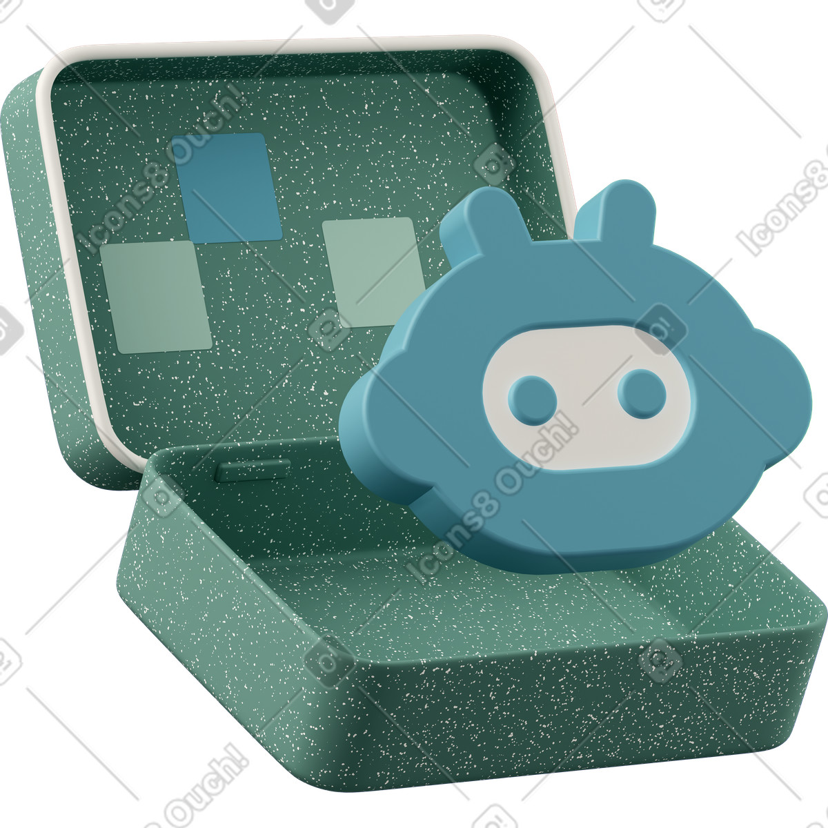 3D Casual life スタイルの Virtual assistant AI bot in box for customer support concept のアニメーションイラストをGIF、Lottie (JSON)、AEでダウンロード