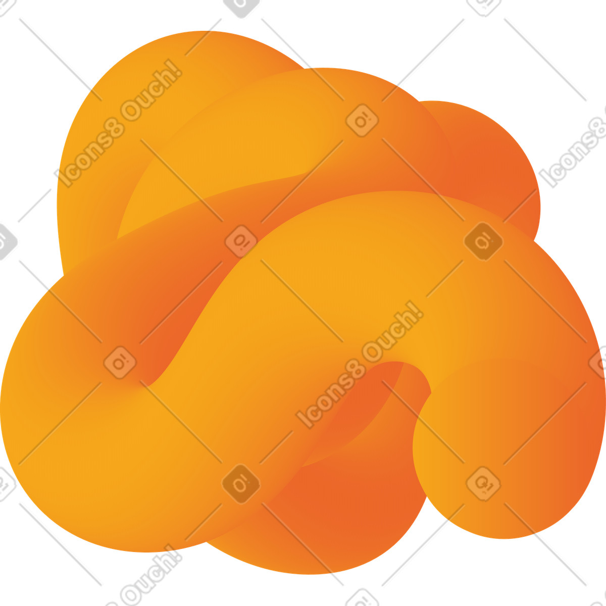 Orange curved shape illustrazione in stile Forms scarica in PNG, SVG
