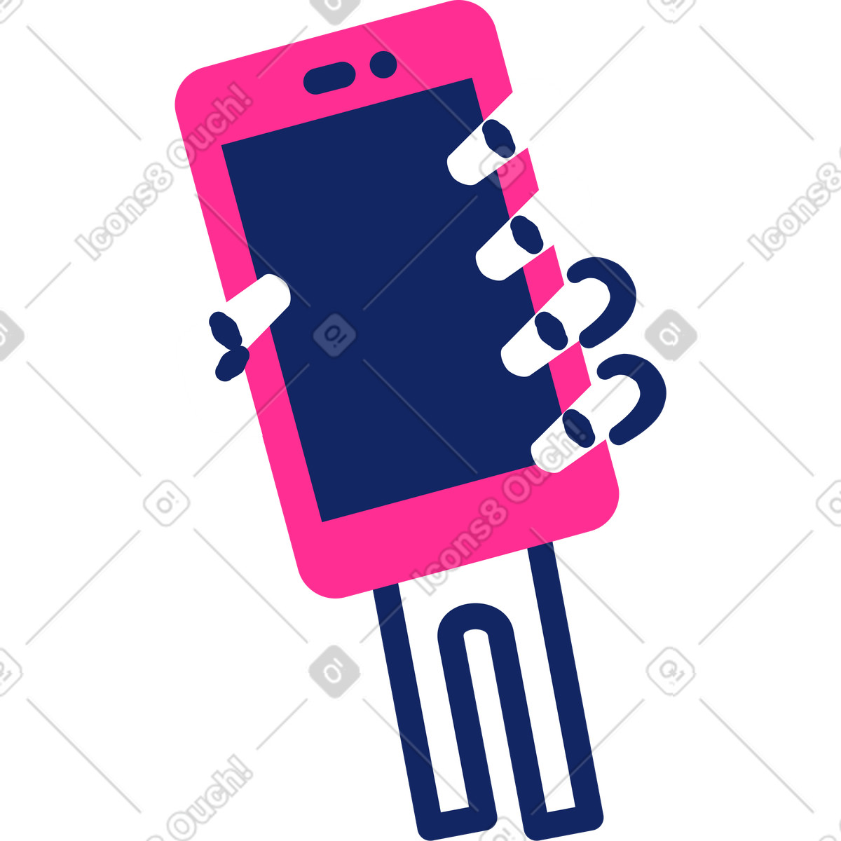 Ilustración Mano esqueleto con smartphone en estilo Cyborg a descargar en PNG y SVG
