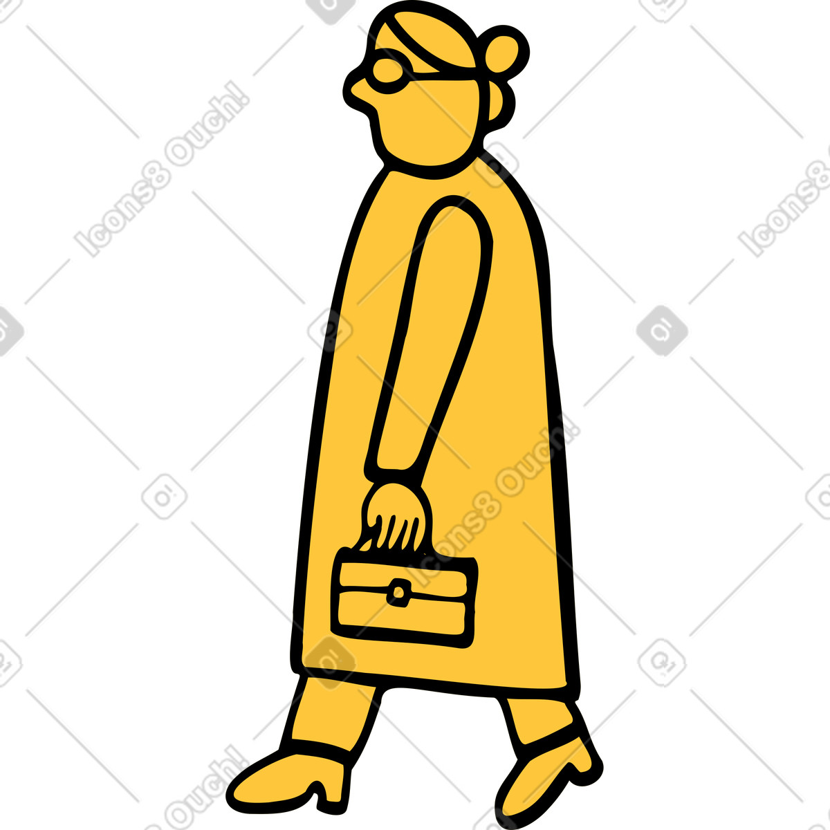 Ilustração de Vovó caminhando em no estilo Comic para baixar em PNG, SVG