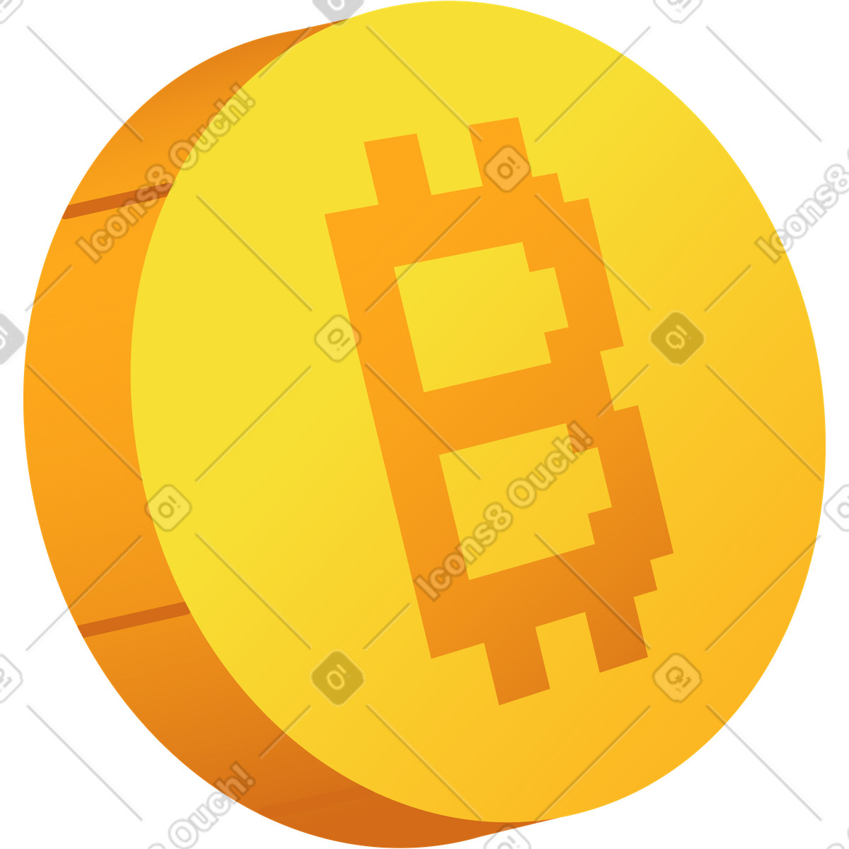 Ilustración Enorme bitcoin en estilo Colors a descargar en PNG y SVG