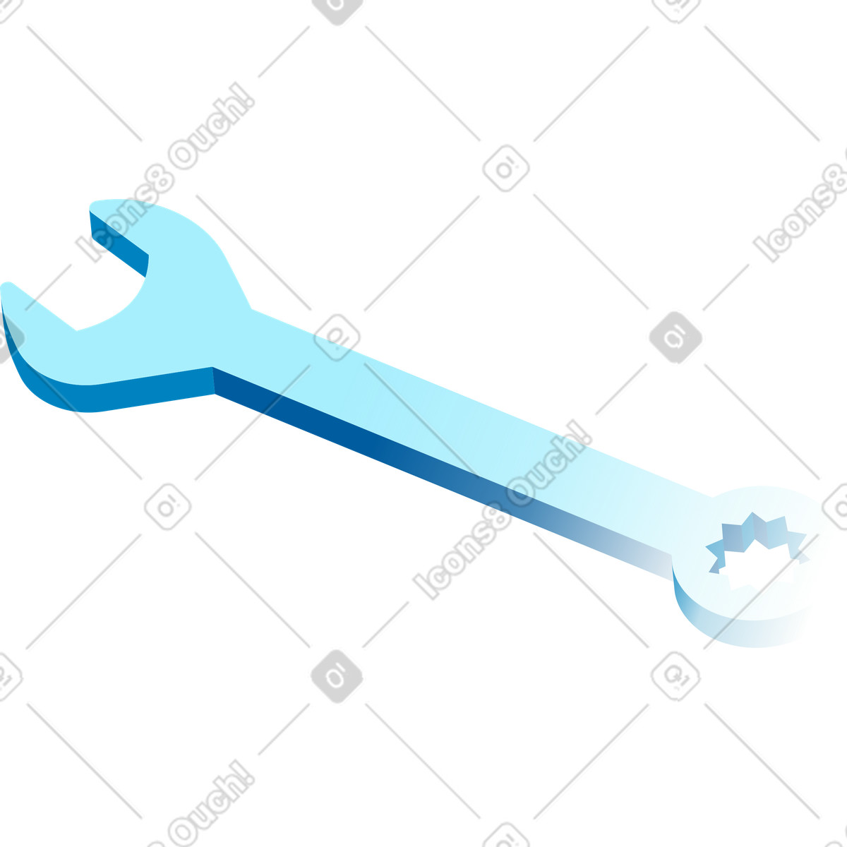 Icy 스타일의 렌치 일러스트레이션 PNG, SVG 다운로드