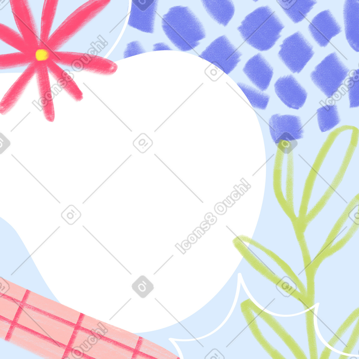 Ilustración Fondo de garabato floral abstracto en estilo Doodle a descargar en PNG y SVG