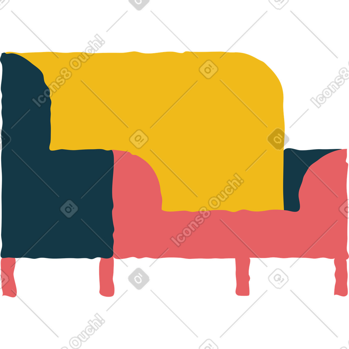 Divano illustrazione in stile Flamenco scarica in PNG, SVG