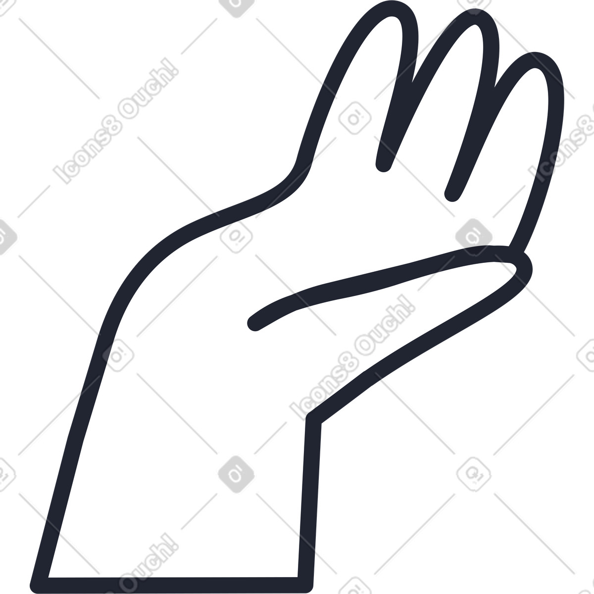 Ilustração animada de Acenando com a mão em no estilo Pablita para baixar em GIF, Lottie (JSON), AE