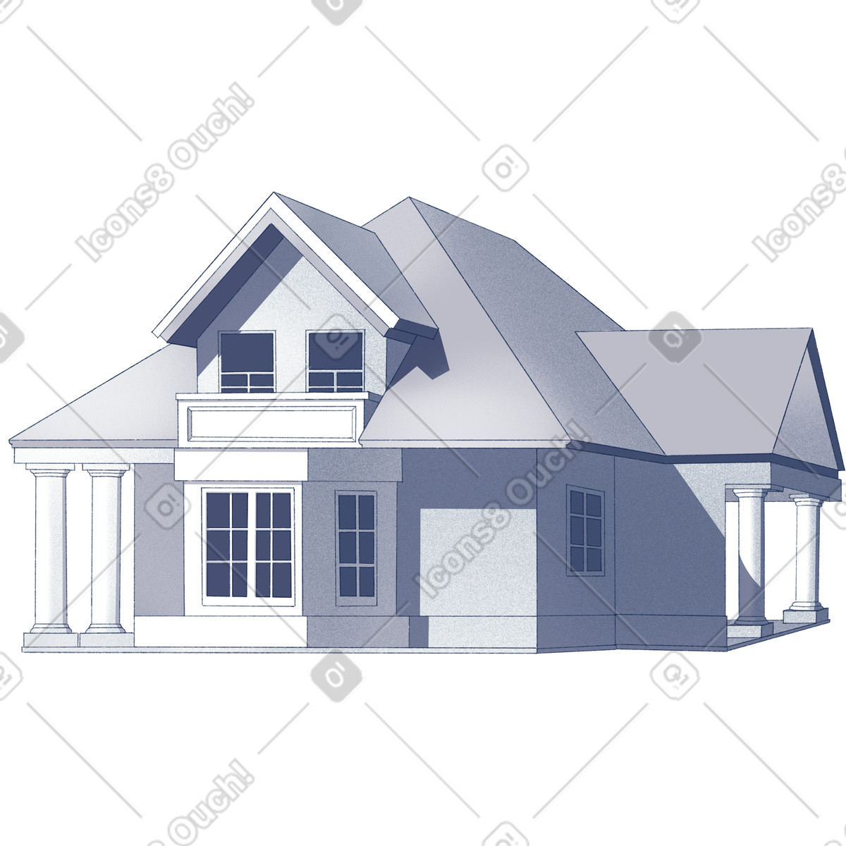 Haze スタイルの Country house のイラストをPNG、SVG形式でダウンロード
