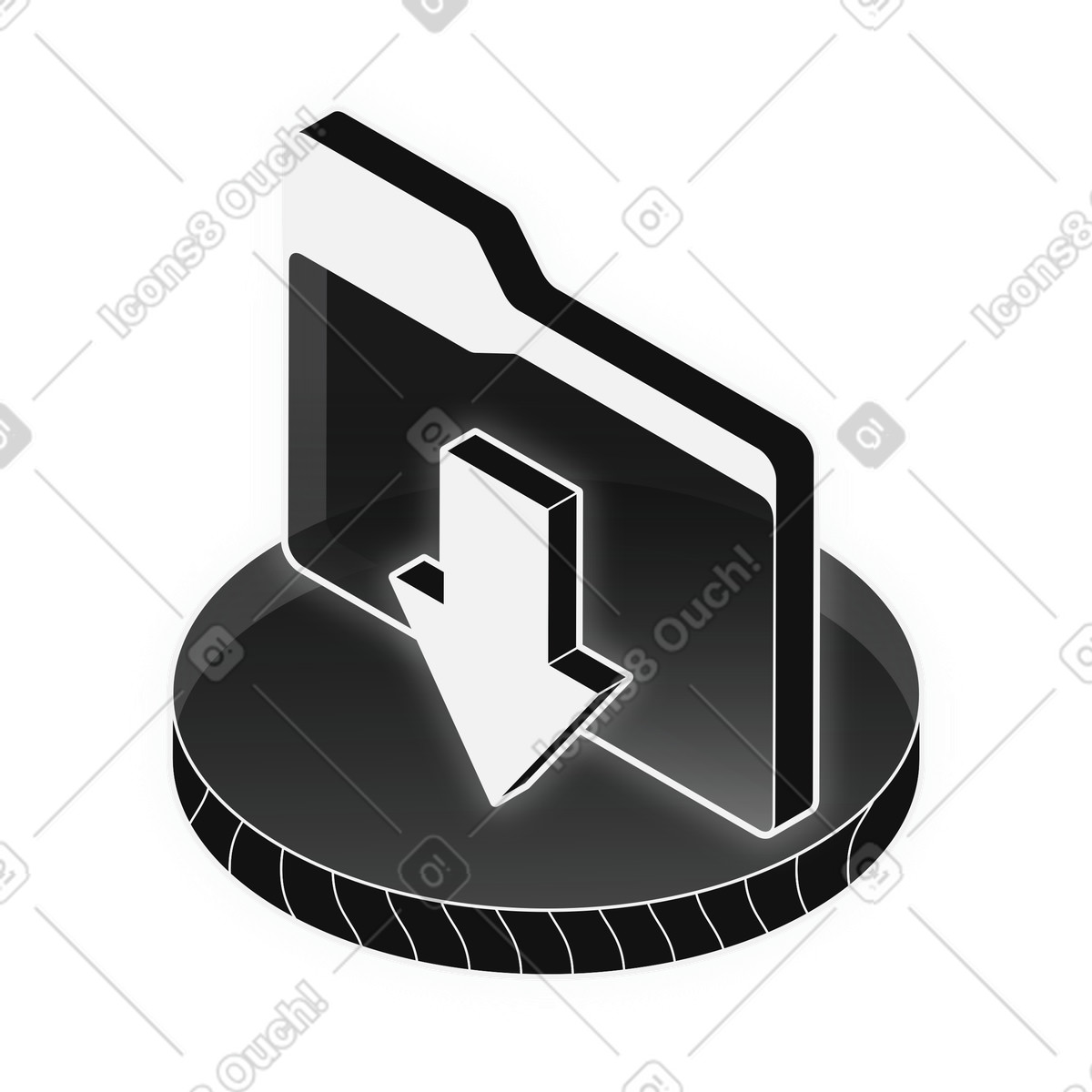File Download, Folder Access, Data Retrieval illustration in Inverse style download in PNG, SVG