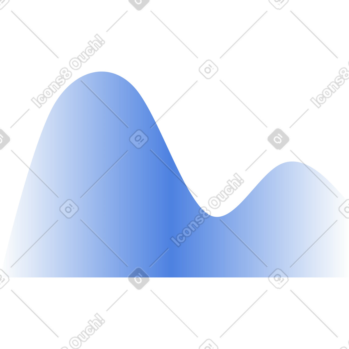 Wave chart illustration in PNG, SVG